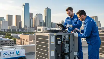 Technician performing professional AC repair service in Philadelphia, PA home