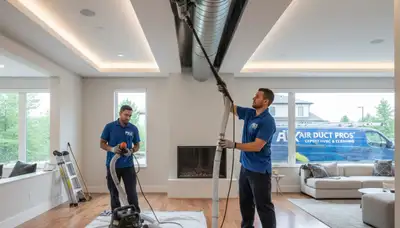 Technician cleaning air ducts for residential HVAC system in Philadelphia, PA